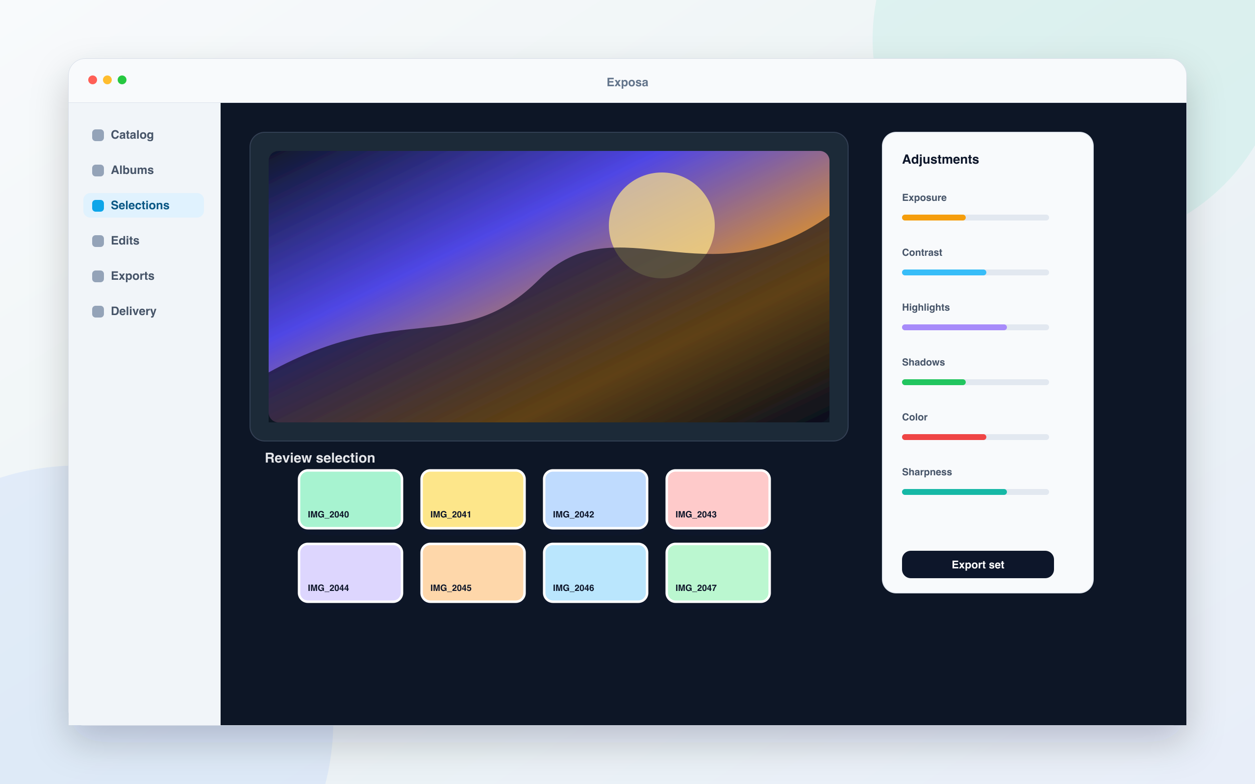 Exposa app screenshot